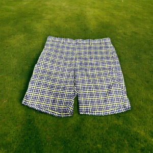 Callaway Golf Shorts Blue Yellow Plaid Pockets Stretch Men's 40